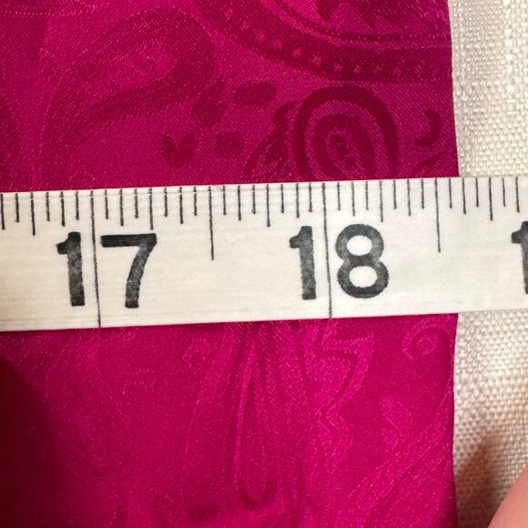 Vtg Silk ADRIANNA PAPEL Dress Plus 16 80s Glam Paisley Rhinestone Puff Sleeve - Picture 12 of 13